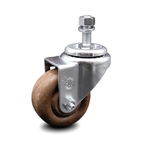 3.5 Inch High Temp Glass Filled Nylon Wheel Swivel 1/2 Inch Threaded Stem Caster